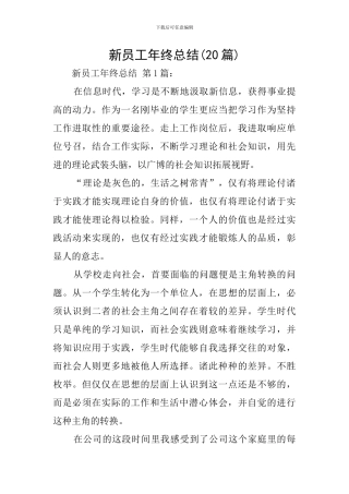 新员工年终总结