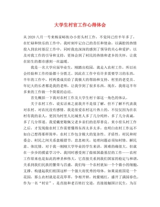 大学生村官工作心得体会 (2) 