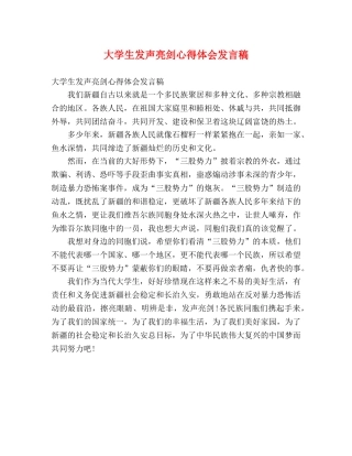 大学生发声亮剑心得体会发言稿 