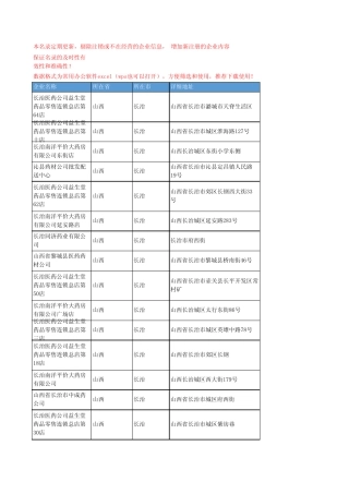 2020新版山西长治中成药企业公司名录名单黄页联系方式大全74家优质