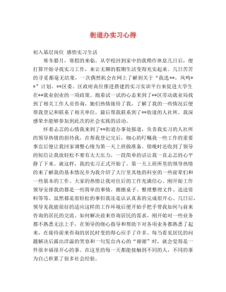 街道办实习心得 