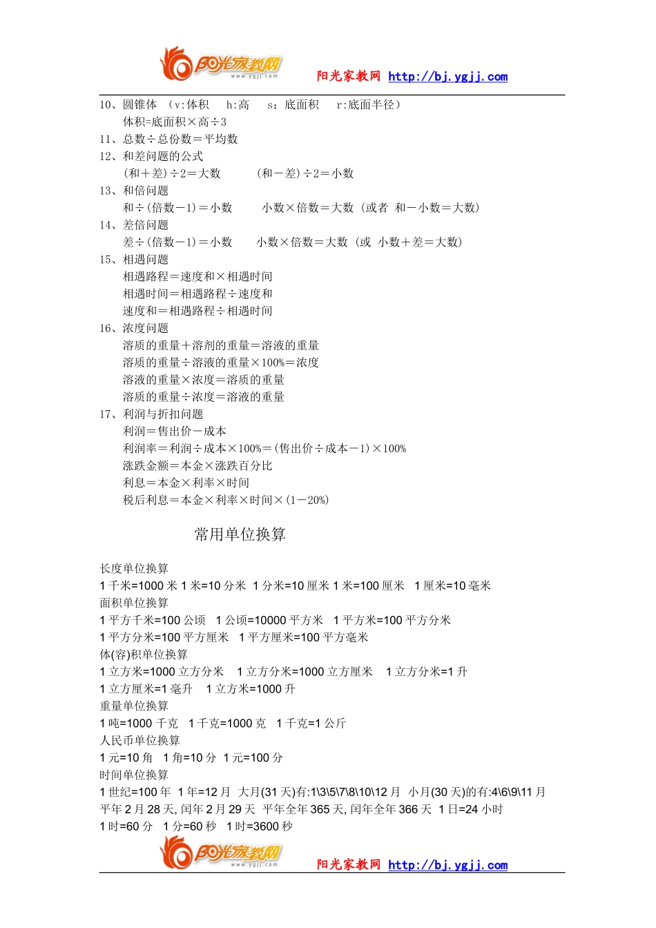 【强烈推荐】小学六年级数学总复习资料 (2)_第2页