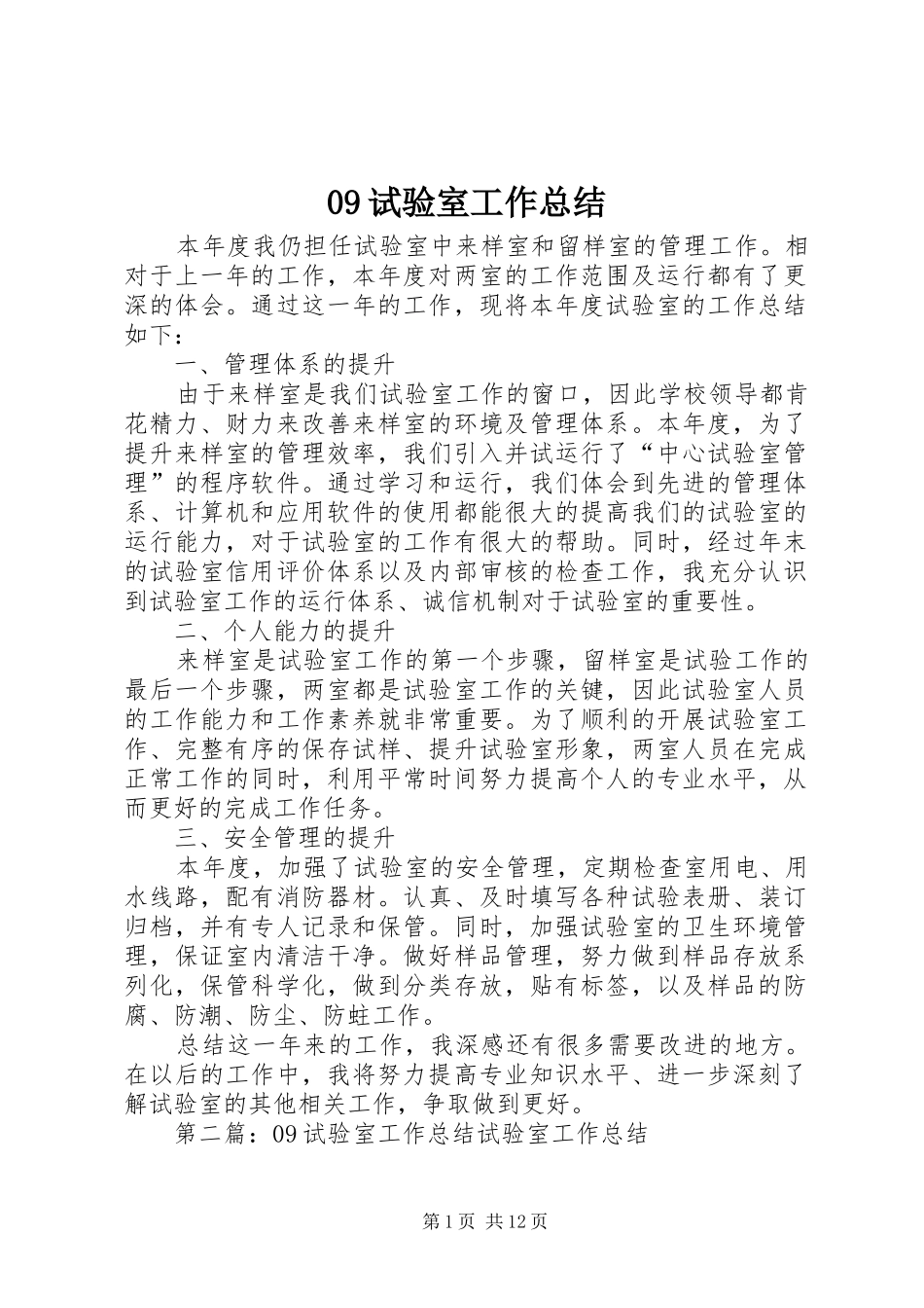 09试验室工作总结 _第1页