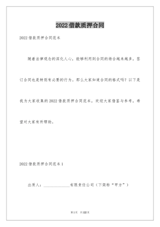 2024借款质押合同_2