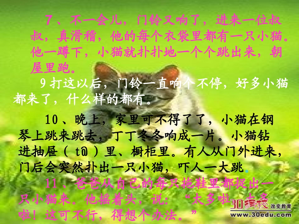 人教版二年级语文下册《卡罗尔和她的小猫》课件_第3页