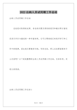 2024出纳人员试用期工作总结_6