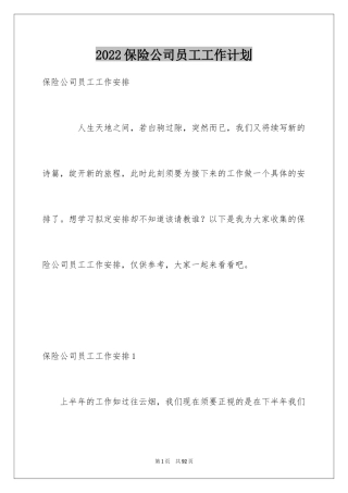2024保险公司员工工作计划_9