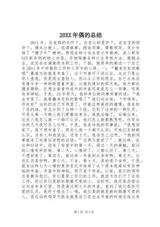 20XX年偶的总结