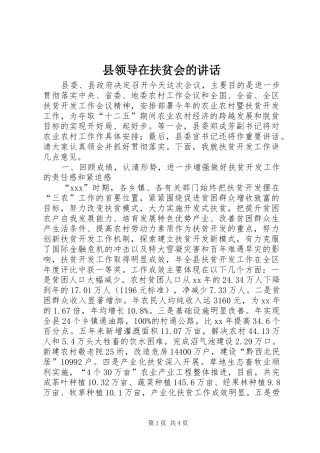 县领导在扶贫会的讲话发言_1