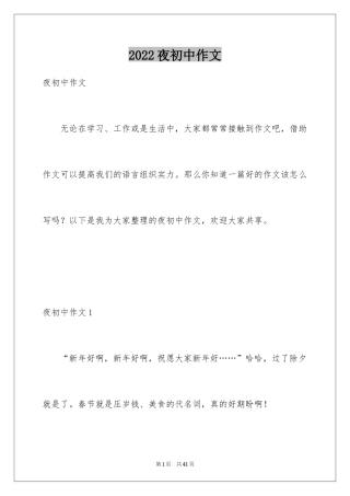 2024夜初中作文_4