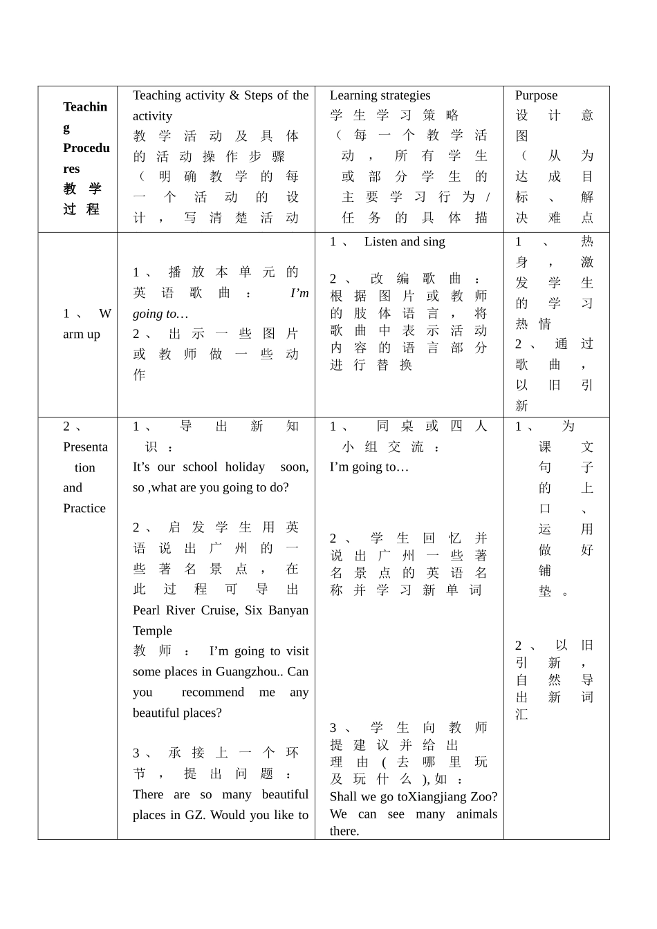 六年级上册Module1period1教案_第2页