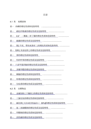 危险化学品特性表第类