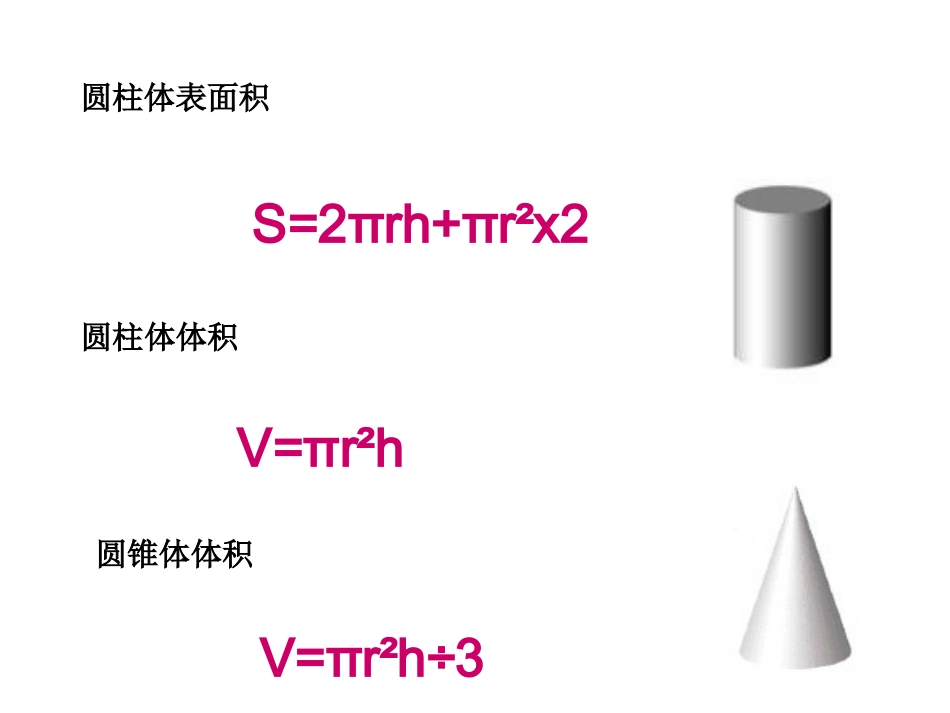 六年级数学观摩课(圆锥与圆柱的练习)_第2页