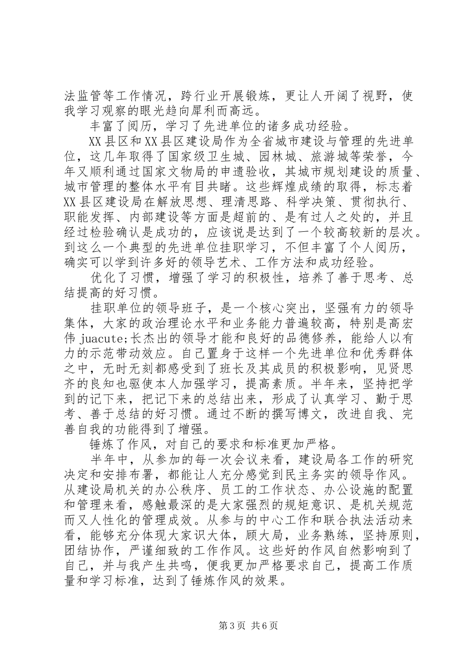 20XX年半年挂职锻炼工作总结_第3页