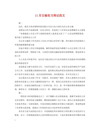 11月文秘实习周记范文