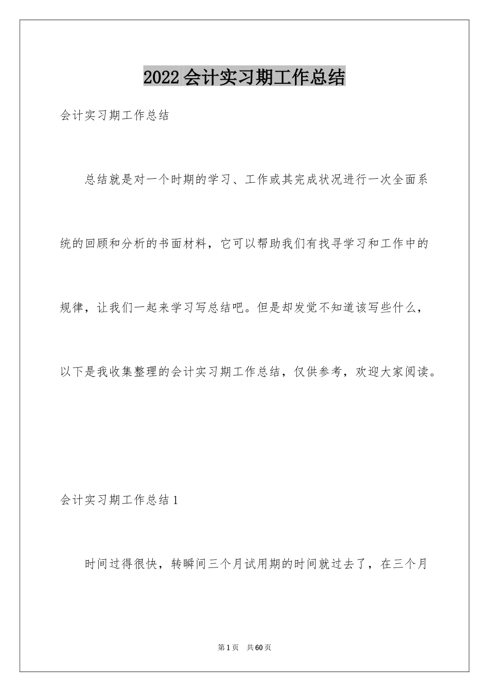 2024会计实习期工作总结_9_第1页