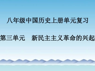 八上第三单元自制新民主主义革命的兴起