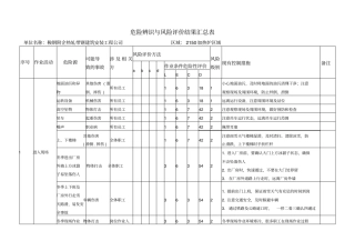 危险源辨识与风险评价结果加热炉