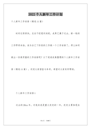 2024个人新年工作计划