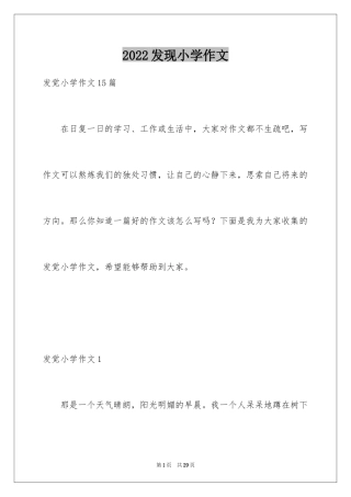 2024发现小学作文_2