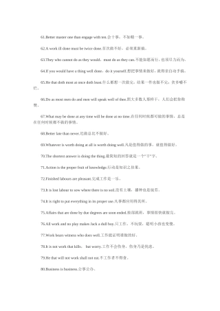英语学习励志谚语61--80
