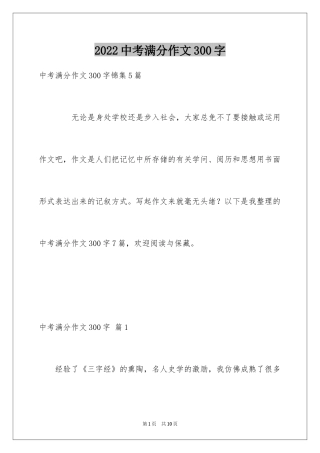 2024中考满分作文300字_15