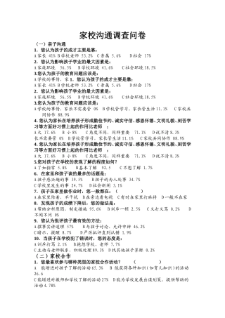 家长会沟通调查问卷
