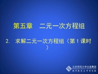 求解二元一次方程组第课时演示文稿