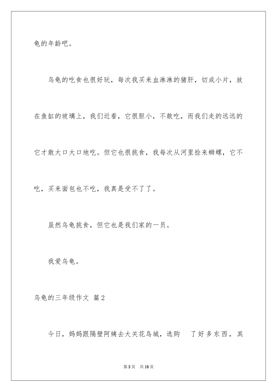 2024乌龟的三年级作文_8_第3页