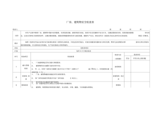 厂房、建筑物安全检查表