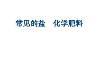 复习2015届九年级化学专题复习：　常见的盐　化学肥料