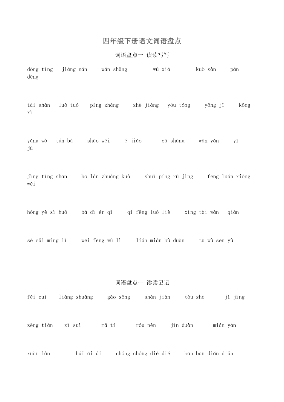 四年级下册语文词语盘点_第1页