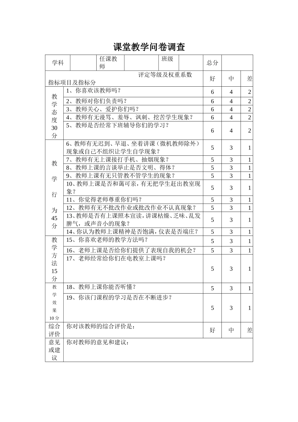 课堂问卷调查_第1页