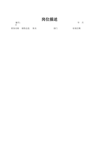 销售总监岗位职责说明