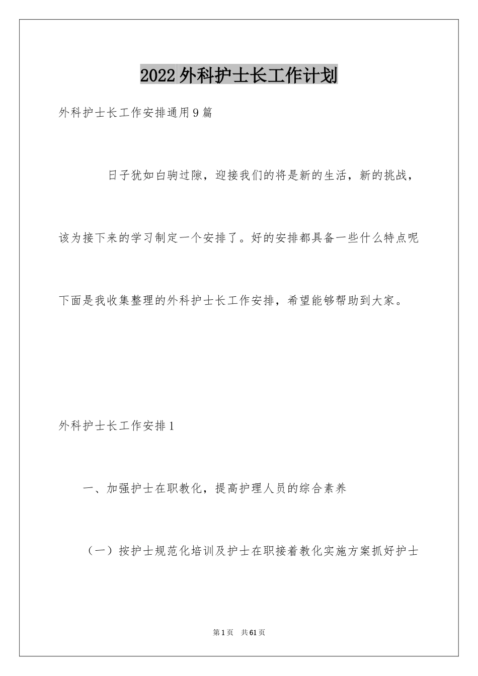 2024外科护士长工作计划_1_第1页