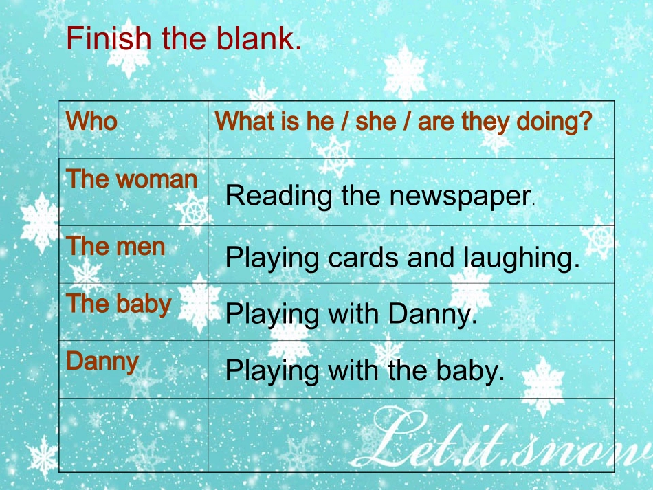 五年级英语下册《Lesson6_What_Are_They_Doing(4)》PPT课件(冀教版)_第3页