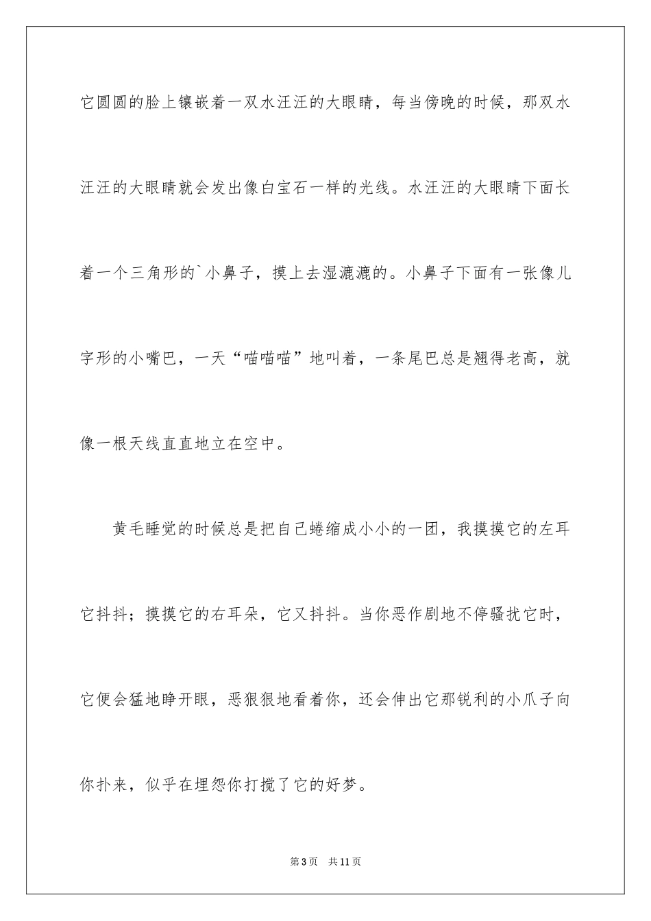 2024可爱的小猫四年级作文_13_第3页