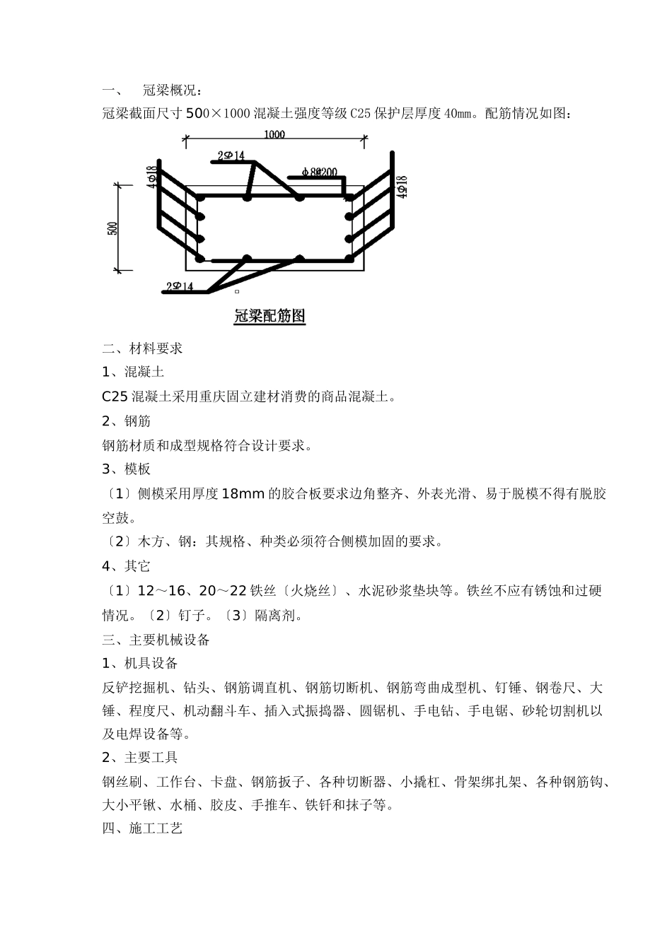 冠梁施工技术交底_第1页