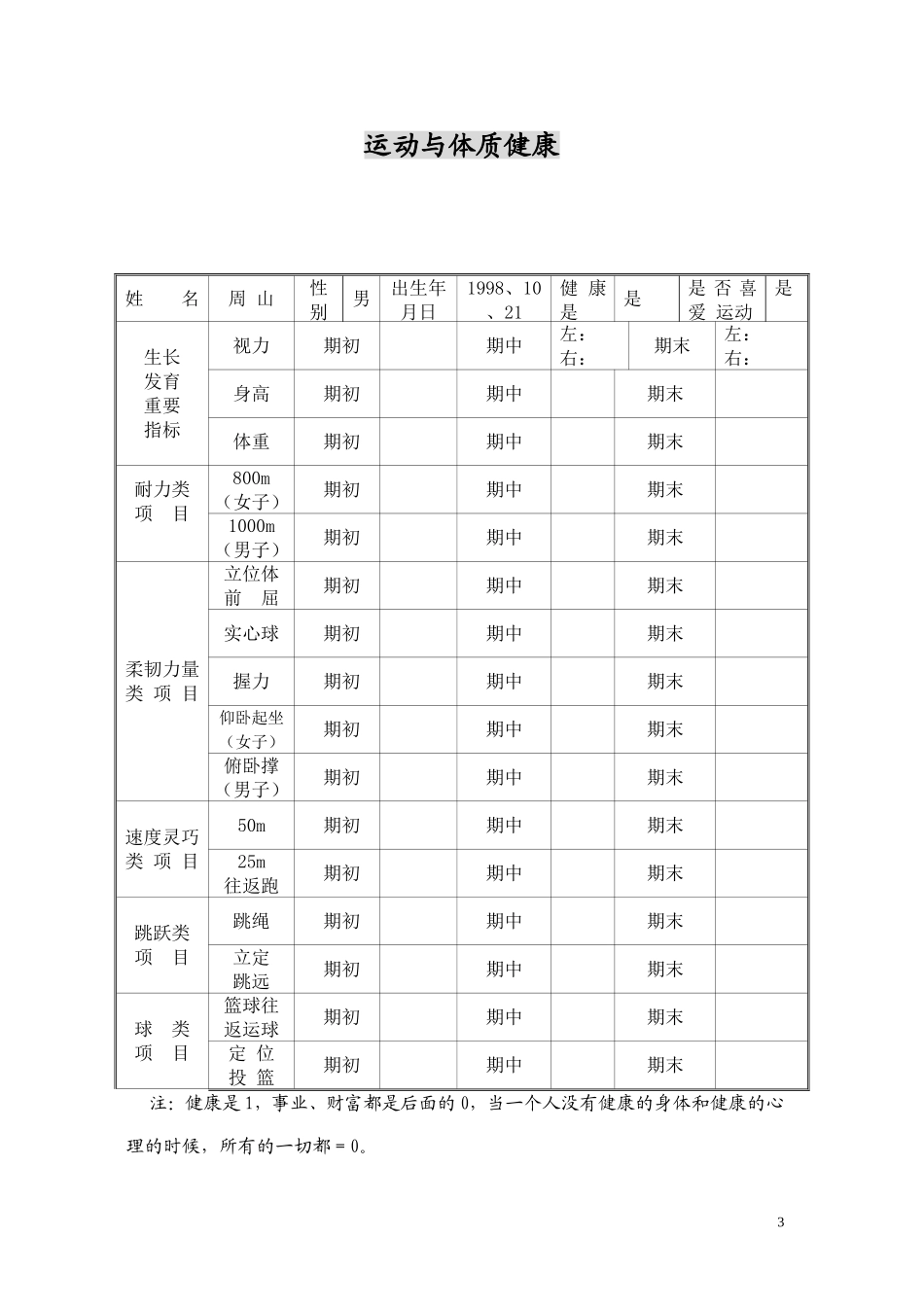 中小学生成长档案表_第3页