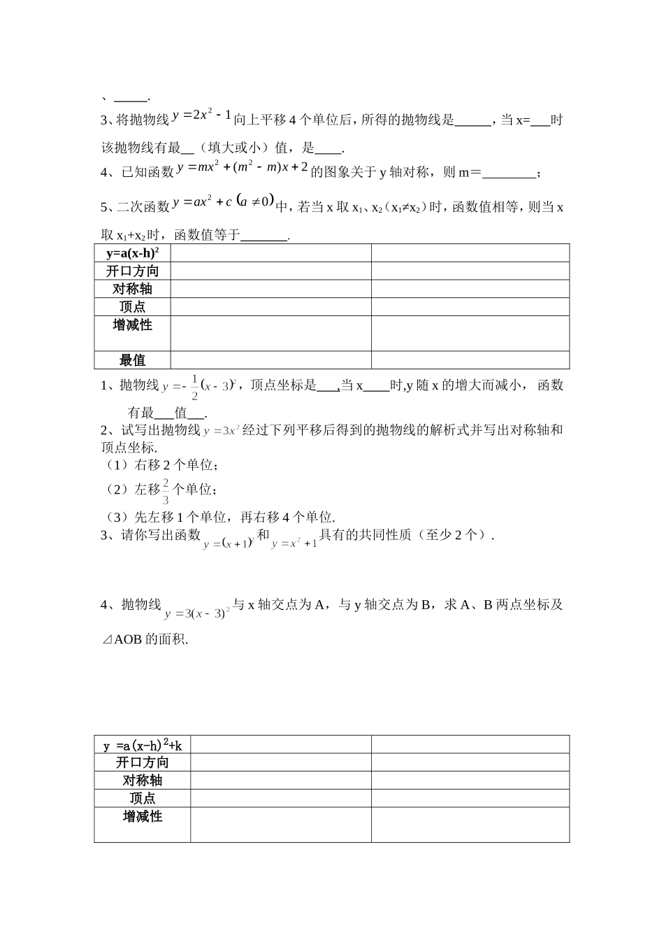 二次函数知识点_第2页