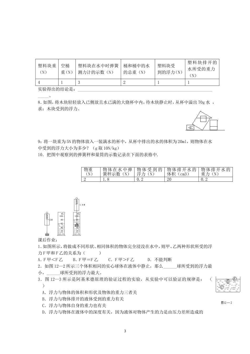 阿基米德原理教案_第3页