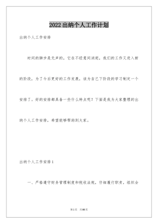 2024出纳个人工作计划_7