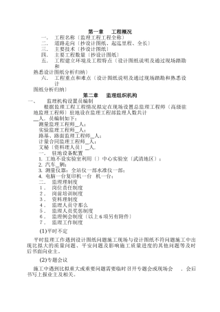 天津某公司公路工程监理规划范本