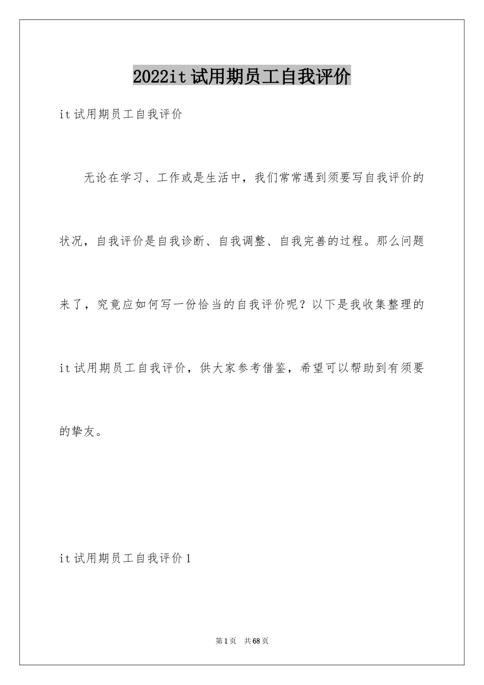 2024it试用期员工自我评价_1_第1页