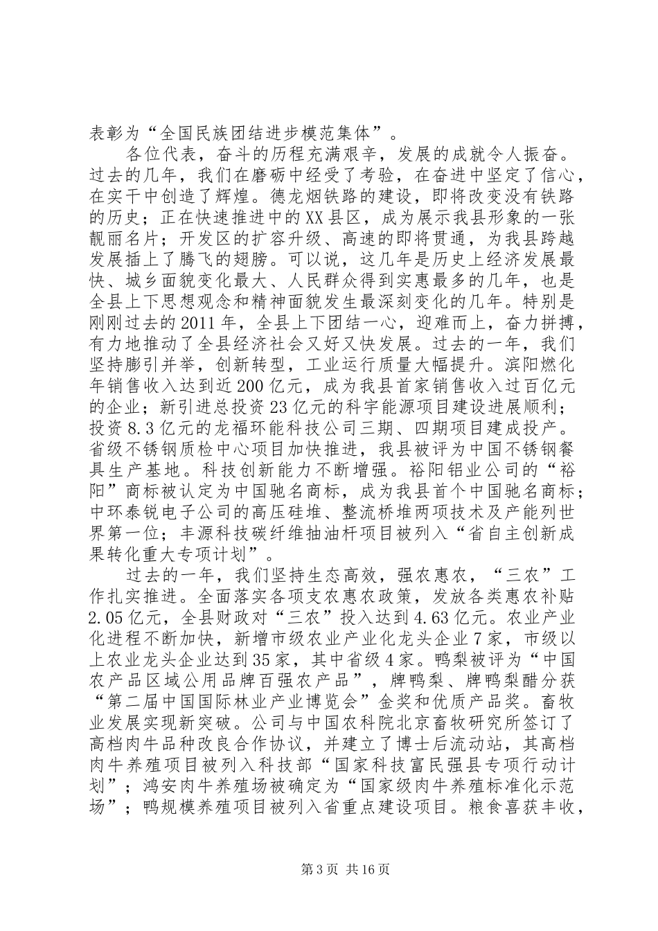 县长在政府工作报告会讲话发言_第3页