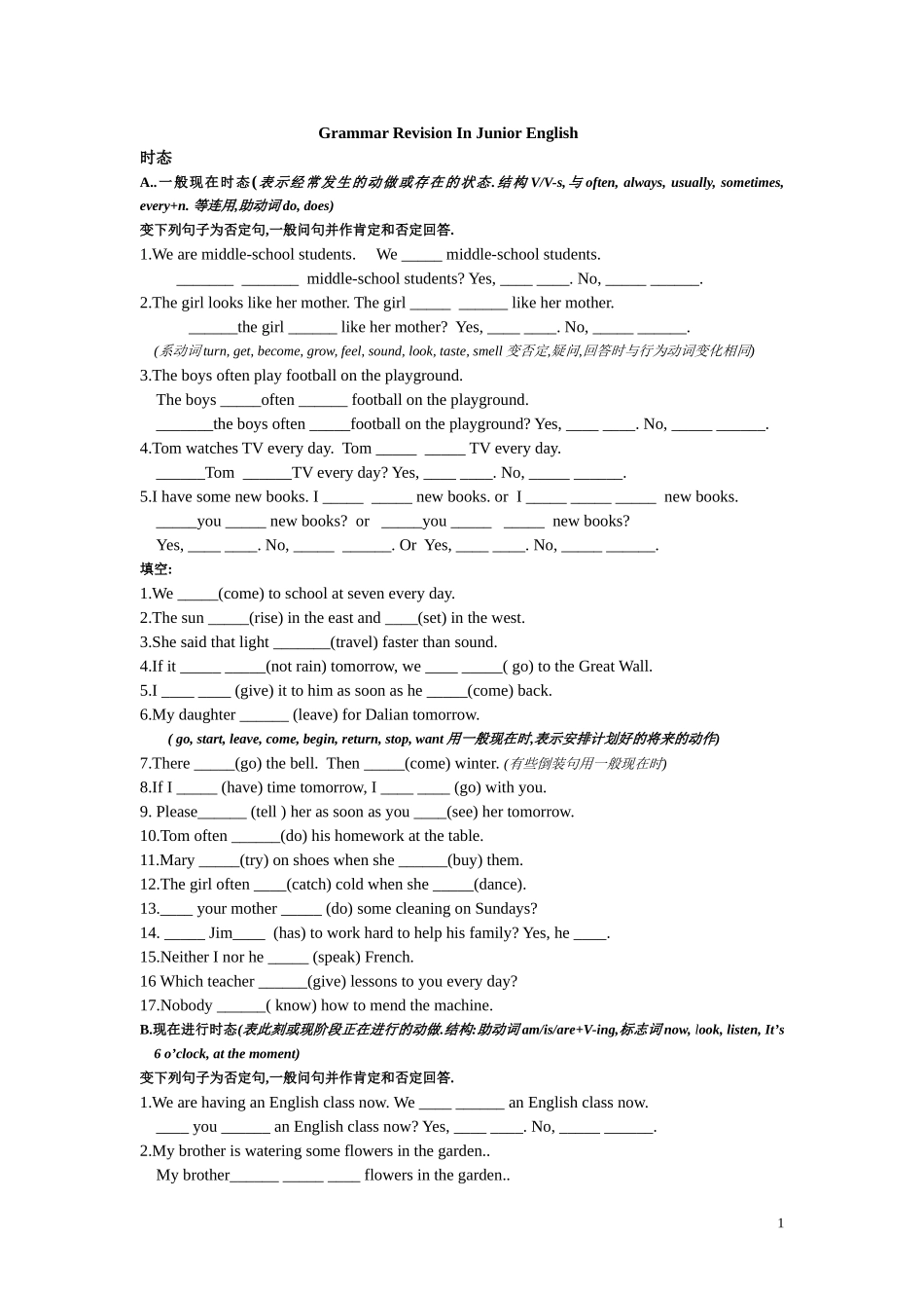初中英语语法总复习（刘蕊）_第1页