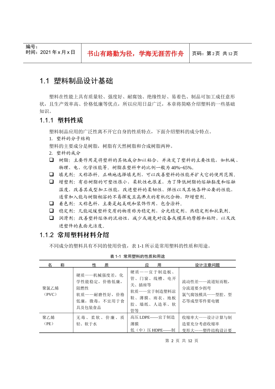 塑料制品设计基础-清华大学出版社_第2页