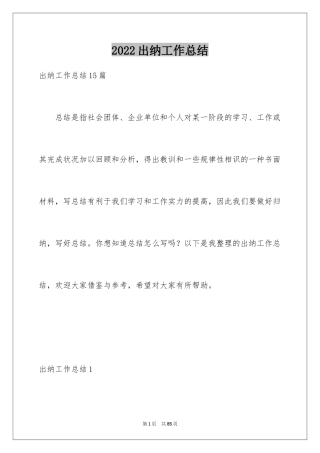 2024出纳工作总结_1