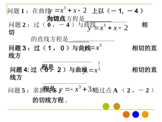 导数在求曲线切线方程的应用