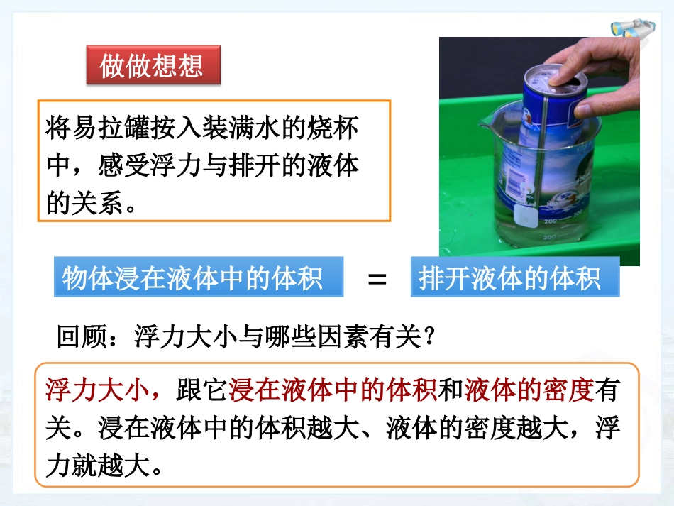 （2013春最新版）新人教版八年级物理下册：第十章第二节阿基米德原理课件_第3页